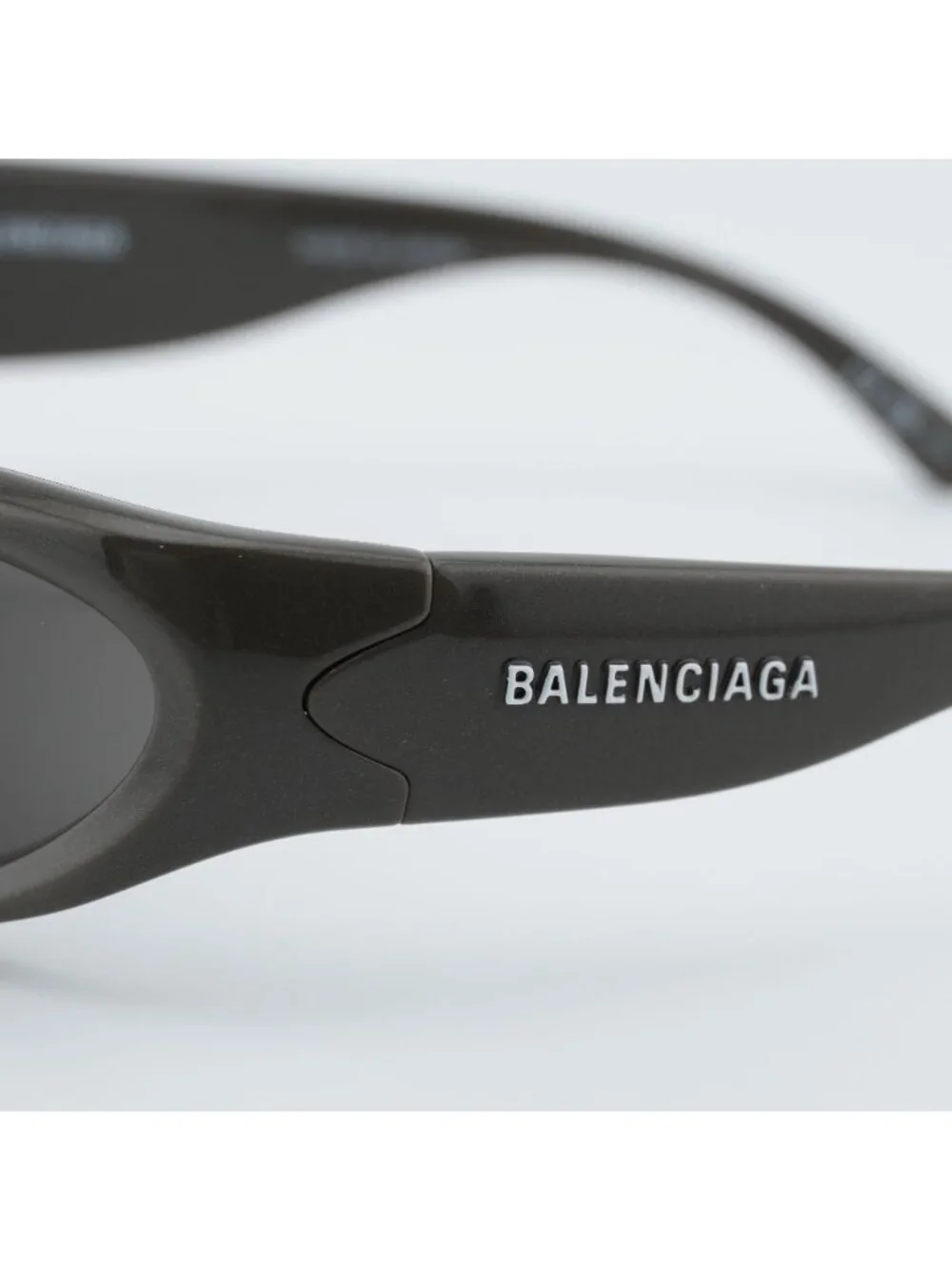 Balenciaga BB0157S 008 Sport Sunglasses Grey Geometric Frame, Grey Lenses
